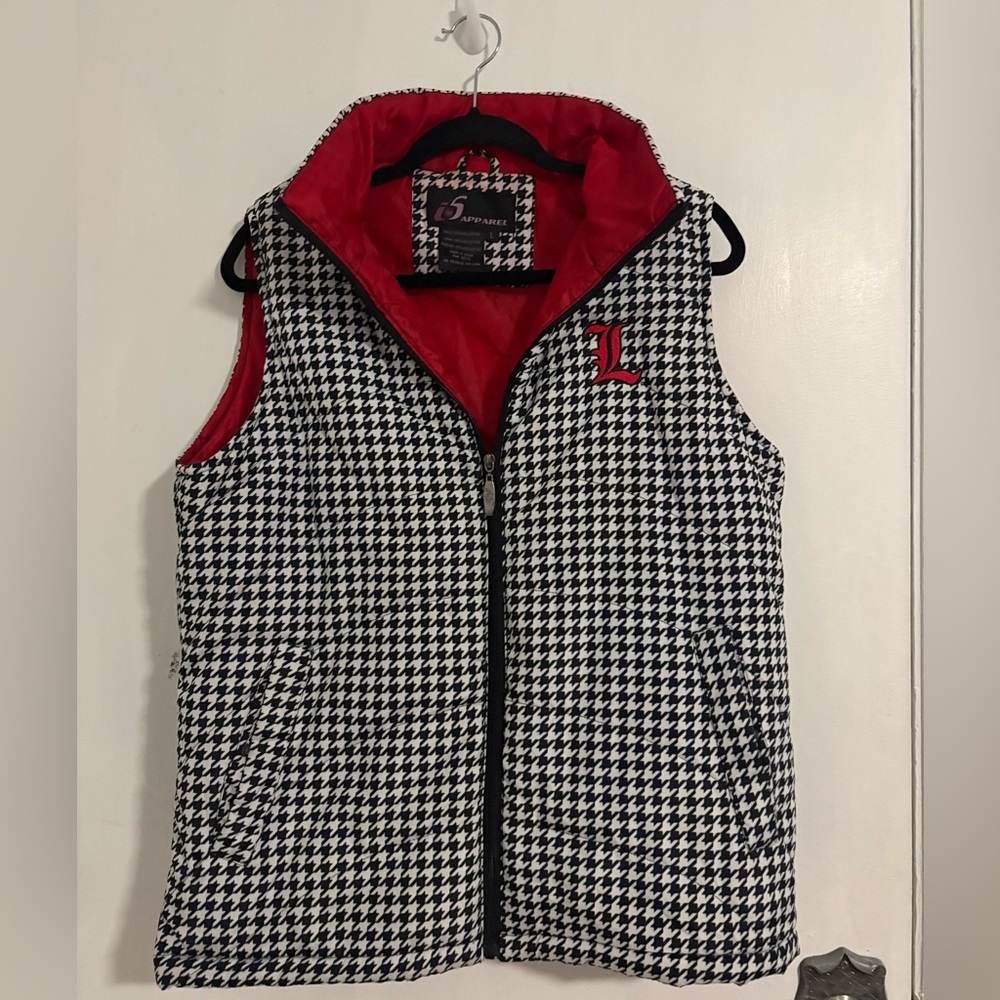 University of Louisville Women's Houndstooth Vest with Red Lining